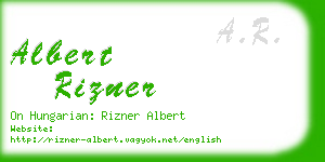 albert rizner business card